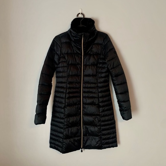 Save The Duck IRIS STAND UP COLLAR COAT WITH FAUX FUR LINING - Picture 7 of 11